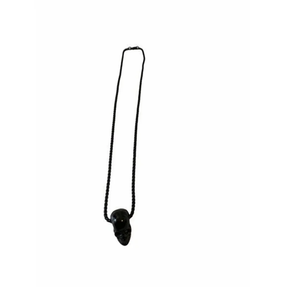 Skull Pendant‎ Necklace Black Goth Biker Punk Emo Edgy